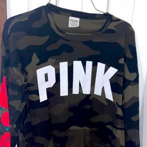 Long Sleeve Pink Camo with Roses on sleeves